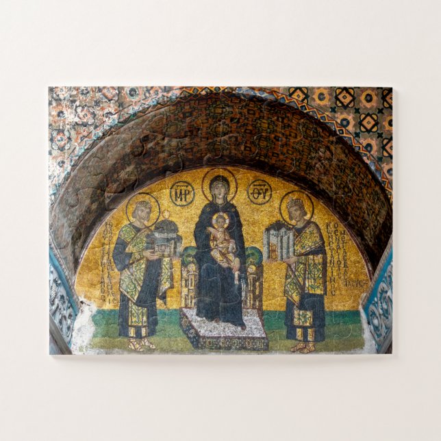 Quebra-cabeça Mosaico Virgem e Cristo infantil (Horizontal)