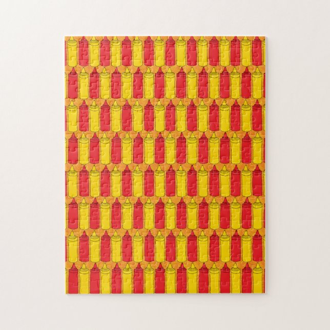Quebra-cabeça Mostarda e Ketchup Amarelo e Vermelho (Vertical)