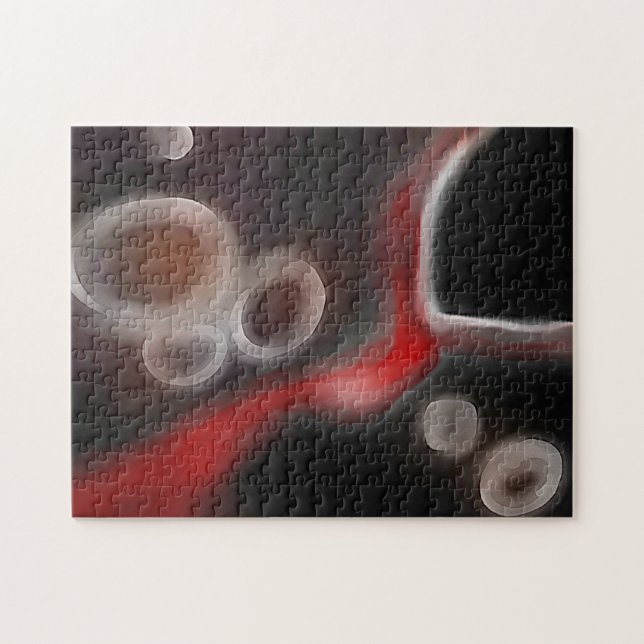 Quebra-cabeça Motif Arterial: Abstrato preto, branco e vermelho (Horizontal)