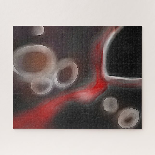 Quebra-cabeça Motif Arterial: Abstrato preto, branco e vermelho (Horizontal)