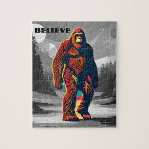 Quebra-cabeça Motivação de Sasquatch Colorida Acreditadora Bigfo