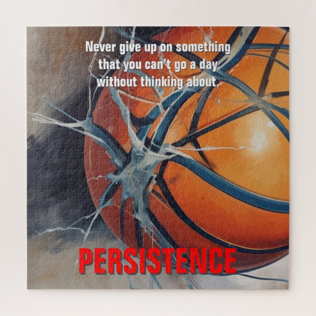 Quebra-cabeça Motivação Inspiracional de Basquete de Persistênci (Vertical)