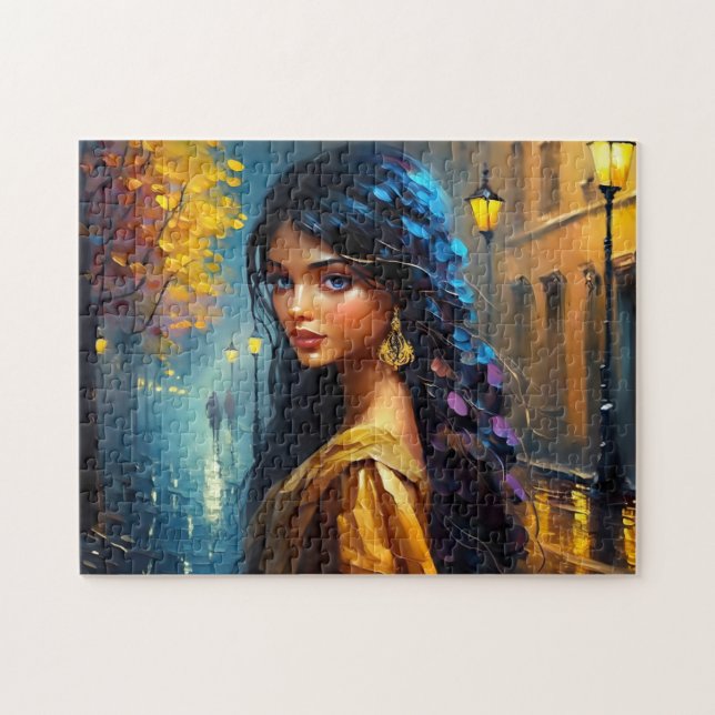 Quebra-cabeça Motivos indianos, moderno digital, coloridos (Horizontal)