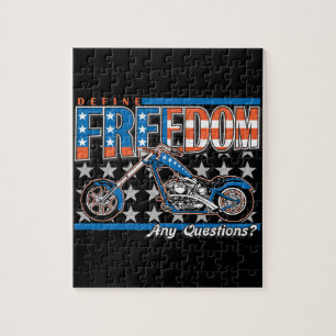 Quebra-cabeça Motocicleta da pintura da bandeira americana do