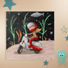 Quebra-cabeça Motocicleta Sereia Cuja Motocicleta