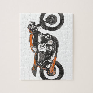 Quebra-cabeça Motocicleta simples - desenho do piloto 750 do