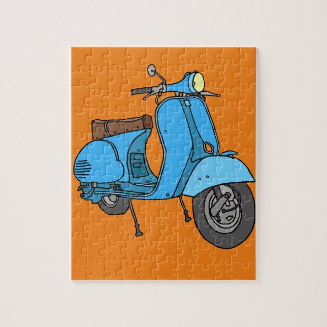 Quebra-cabeça Motoneta azul (Vespa) (Vertical)