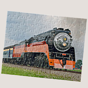 Quebra-cabeça Motor de locomotiva do comboio a vapor de luz do d