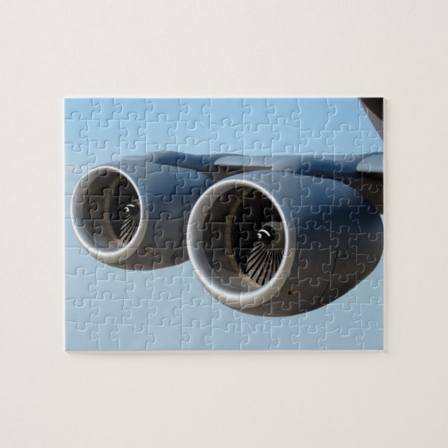 Quebra-cabeça Motores a Jato Duplos no Céu Azul (Horizontal)