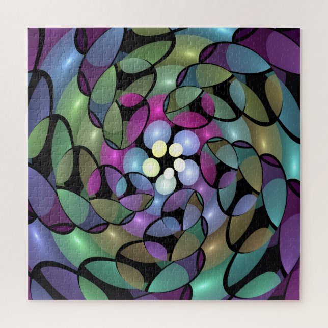 Quebra-cabeça Movimentos Coloridos Abstrato com Arte Fractal em  (Vertical)