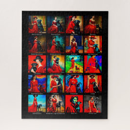 Quebra-cabeça Movimentos de Arte Negra de Cachorro Vermelho