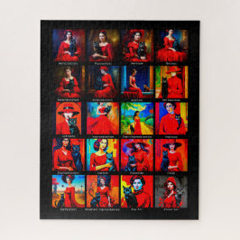 Quebra-cabeça Movimentos de Arte Preta de Vestido Vermelho