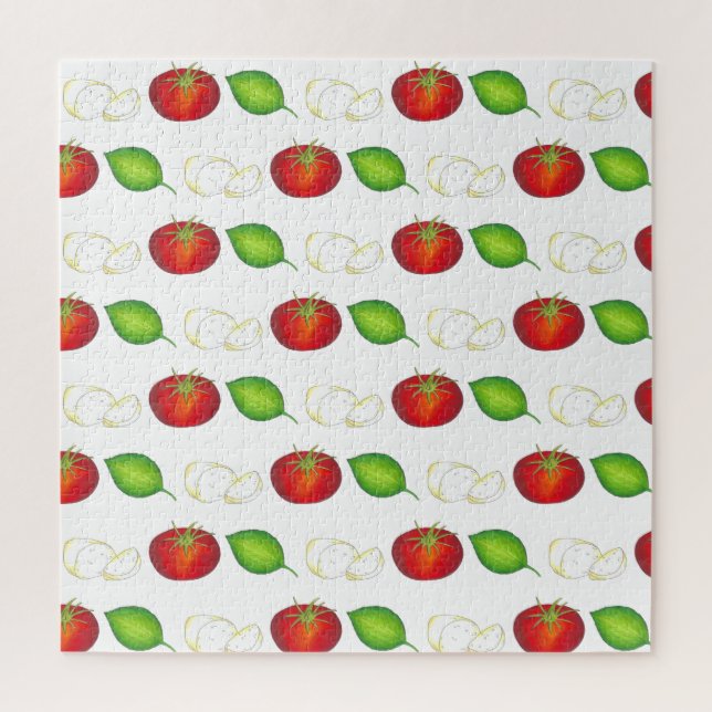 Quebra-cabeça Mozzarella Tomato Basil Ingredientes de Comida ita (Vertical)