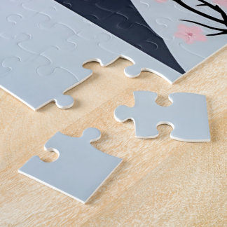 Quebra-cabeça Mt. Fuji Cherry Blossom Minimalist Art Puzzle 