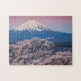 Quebra-cabeça Mt Fuji e flores de cerejeira