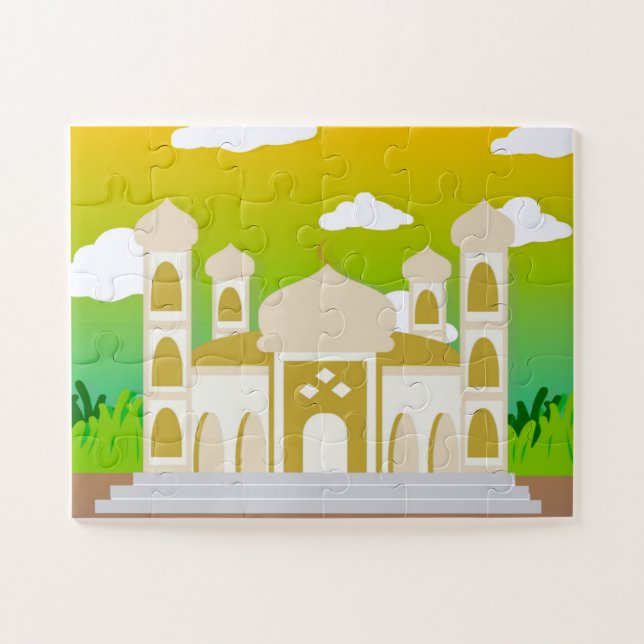 Quebra-cabeça Muçulmano Ramadã - Mesquita Eid Art Crianças Islâm (Horizontal)