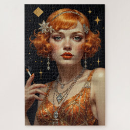 Quebra-cabeça Mulher Art Deco em Laranja