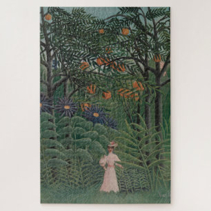Quebra-cabeça Mulher Caminhando em uma Floresta Exótica, Henri R