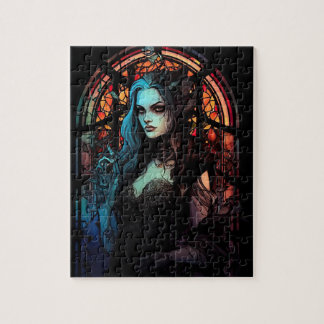 Quebra-cabeça Mulher Caveira Fantasia Sombria Gótica