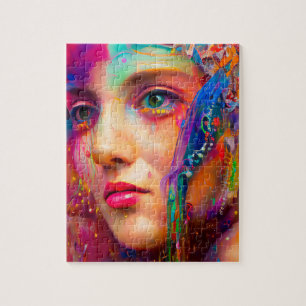 Quebra-cabeça Mulher Colorida