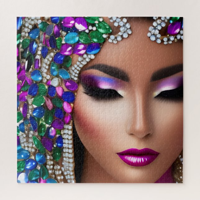 Quebra-cabeça Mulher com Arte Cabeça Judaica (Vertical)