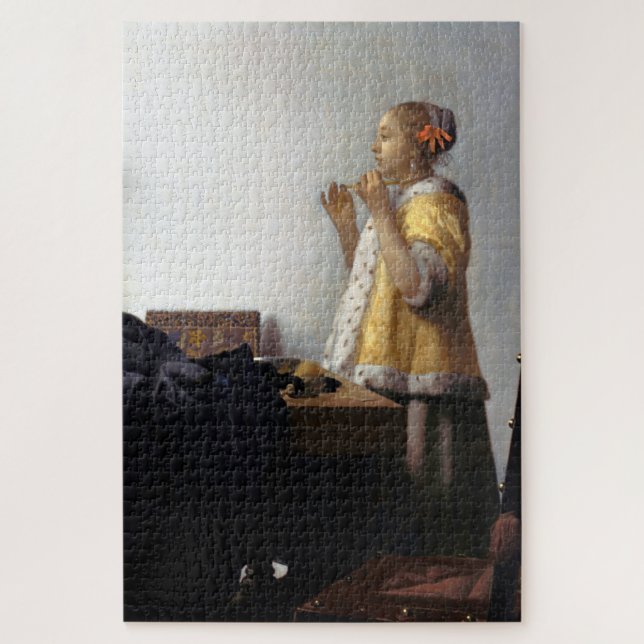 Quebra-cabeça Mulher com Colar Pérola, Johannes Vermeer (Vertical)