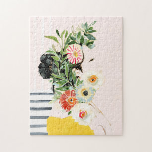 Quebra-cabeça Mulher com Flores