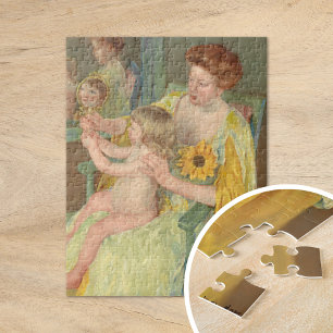 Quebra-cabeça Mulher com girassol Mary Cassatt
