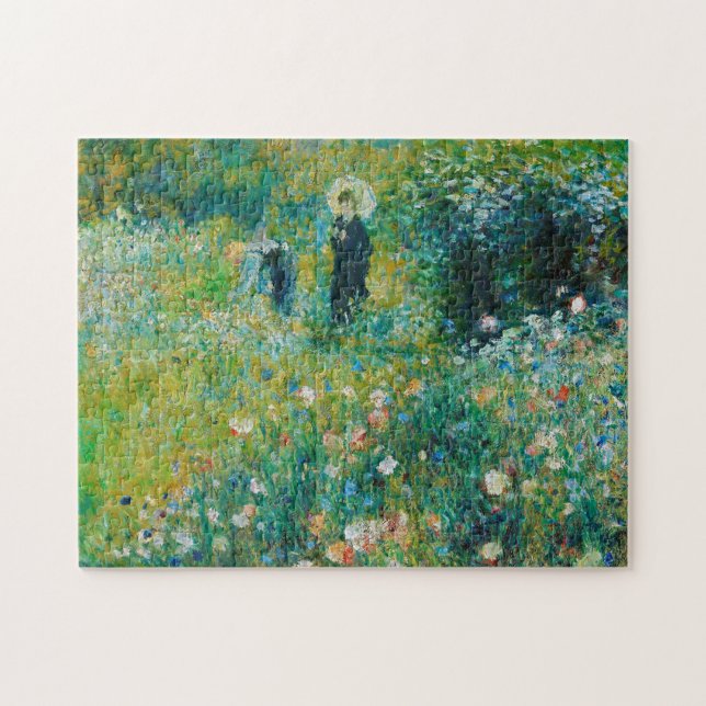 Quebra-cabeça Mulher com Parasol, Jardim, Renoir (Horizontal)