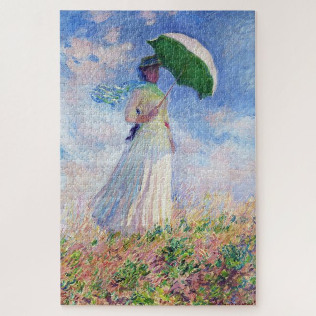 Quebra-cabeça Mulher com Parasol virou vibrante para o Monet Dir (Vertical)
