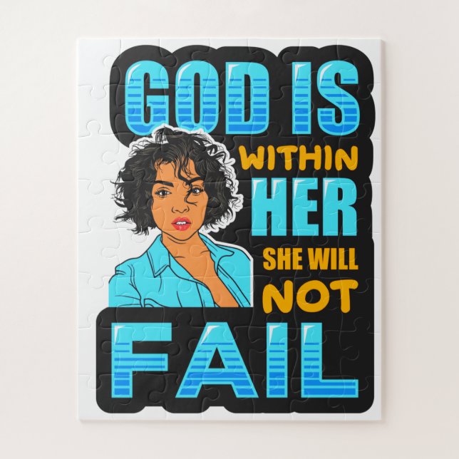 Quebra-cabeça Mulher cristã negra melanina sista menina magia eb (Vertical)