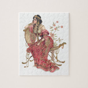 Quebra-cabeça Mulher de Arte Exótica Nouveau em Ornamentado