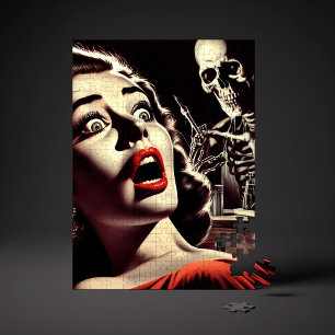 Quebra-cabeça Mulher de Terror Pulp Vintage