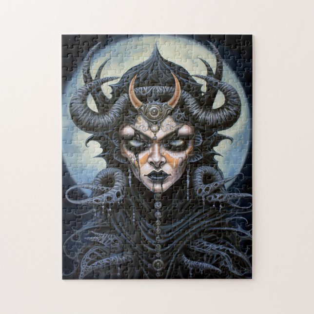 Quebra-cabeça Mulher demônio: Rainha Dark Fantasy Art (Vertical)