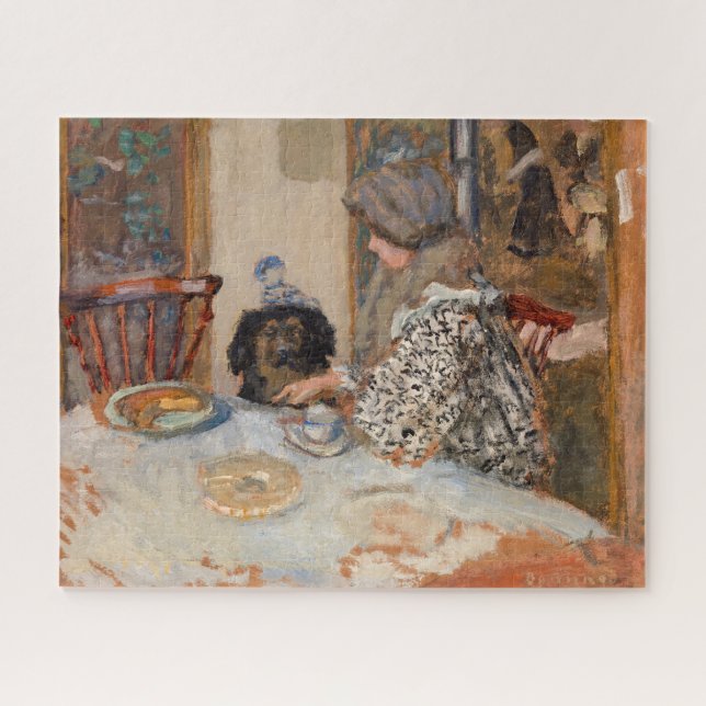 Quebra-cabeça Mulher e Cão à Mesa | Paul Bonnard | (Horizontal)