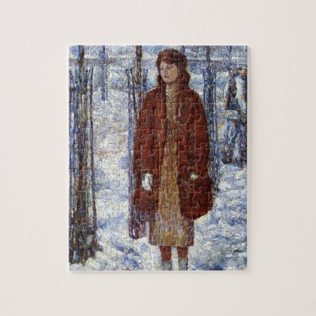 Quebra-cabeça Mulher Elegante (inverno de neve de 1918 em Nova I (Vertical)
