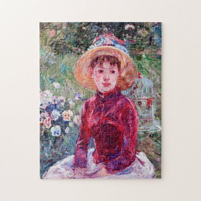Quebra-cabeça Mulher em Vermelho, Berthe Morisot (Vertical)