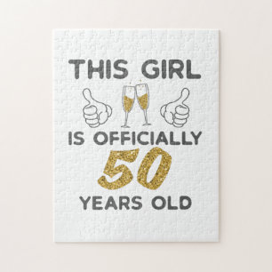 Quebra-cabeça Mulher Esta Menina Oficialmente 50 Anos 50 Anos 50