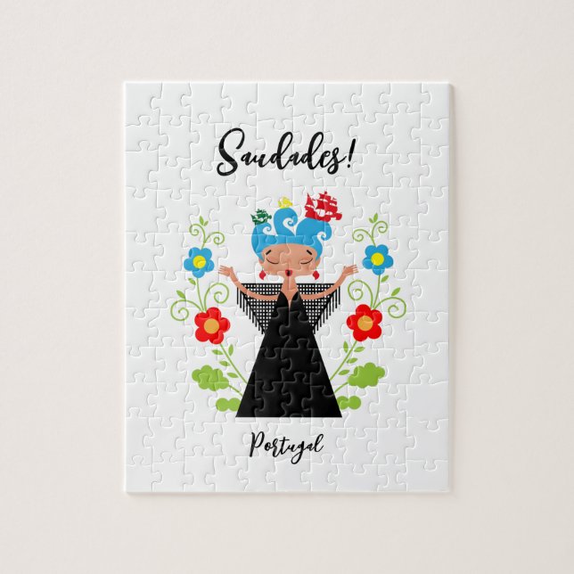 Quebra-cabeça Mulher fada cantora de caravela portuguesa (Vertical)