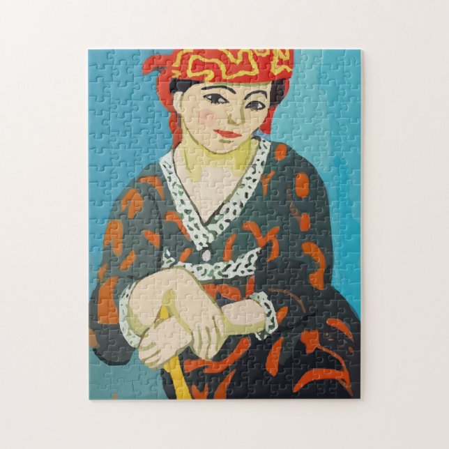 Quebra-cabeça Mulher Fauvist Poirtrait, JigSaw (Vertical)