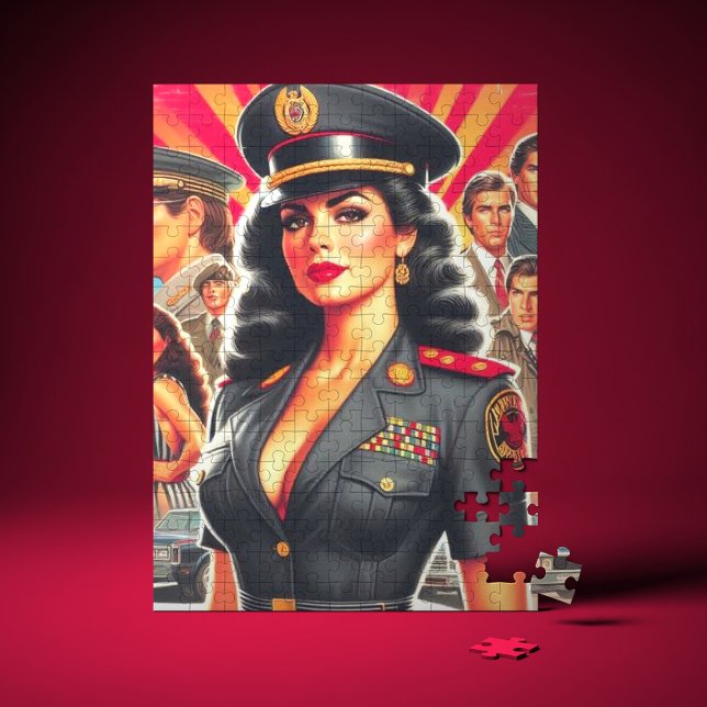 Quebra-cabeça Mulher Militar Retro (Criador carregado)