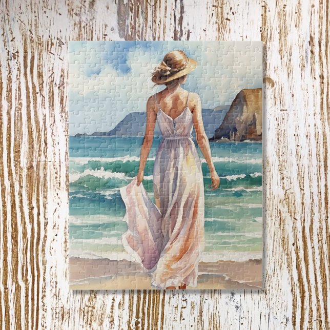 Quebra-cabeça Mulher na praia (Criador carregado)