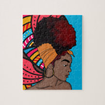 Mulher Negra, Cabelo Natural Molhado, Azul Colorid