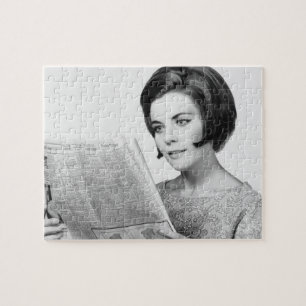 Quebra-cabeça Mulher Newpaper de leitura