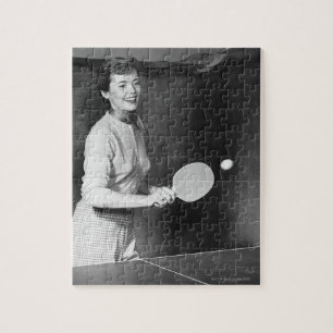 Quebra-cabeça Mulher que joga o ténis de mesa