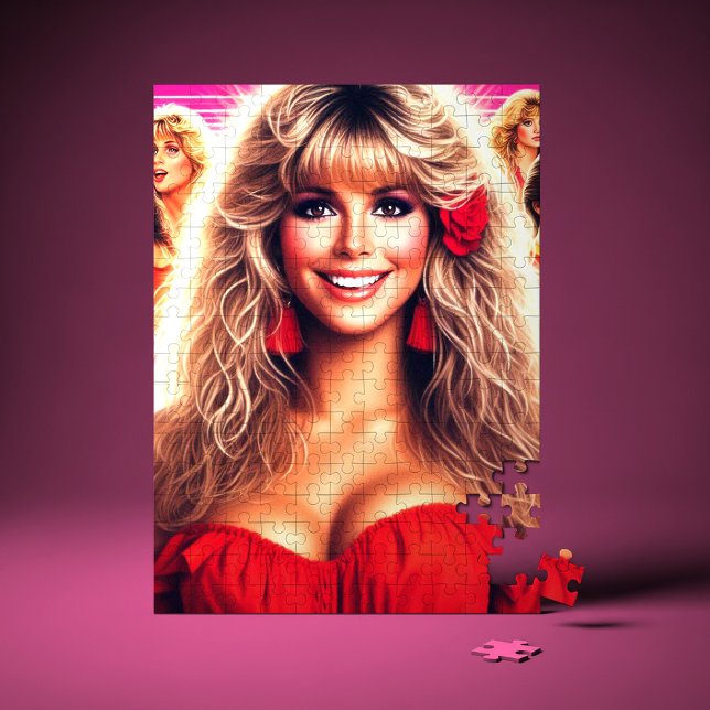 Quebra-cabeça Mulher Retrowave dos Anos 80 (Criador carregado)