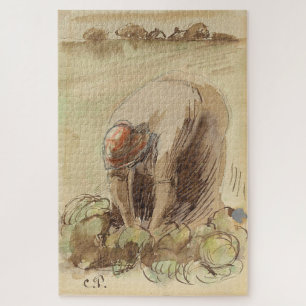 Quebra-cabeça Mulher se arqueando (1890) por Camille Pissarro