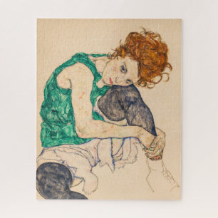 Quebra-cabeça Mulher sentada com joelho torto por Egon Schiele