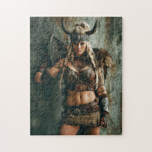 Quebra-cabeça Mulher Viking canalizando a Amazônia (Vertical)