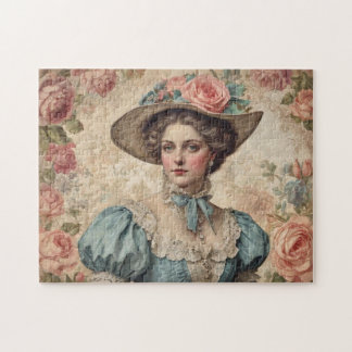 Quebra-cabeça Mulher Vitoriana Vintage Shabby Chic
